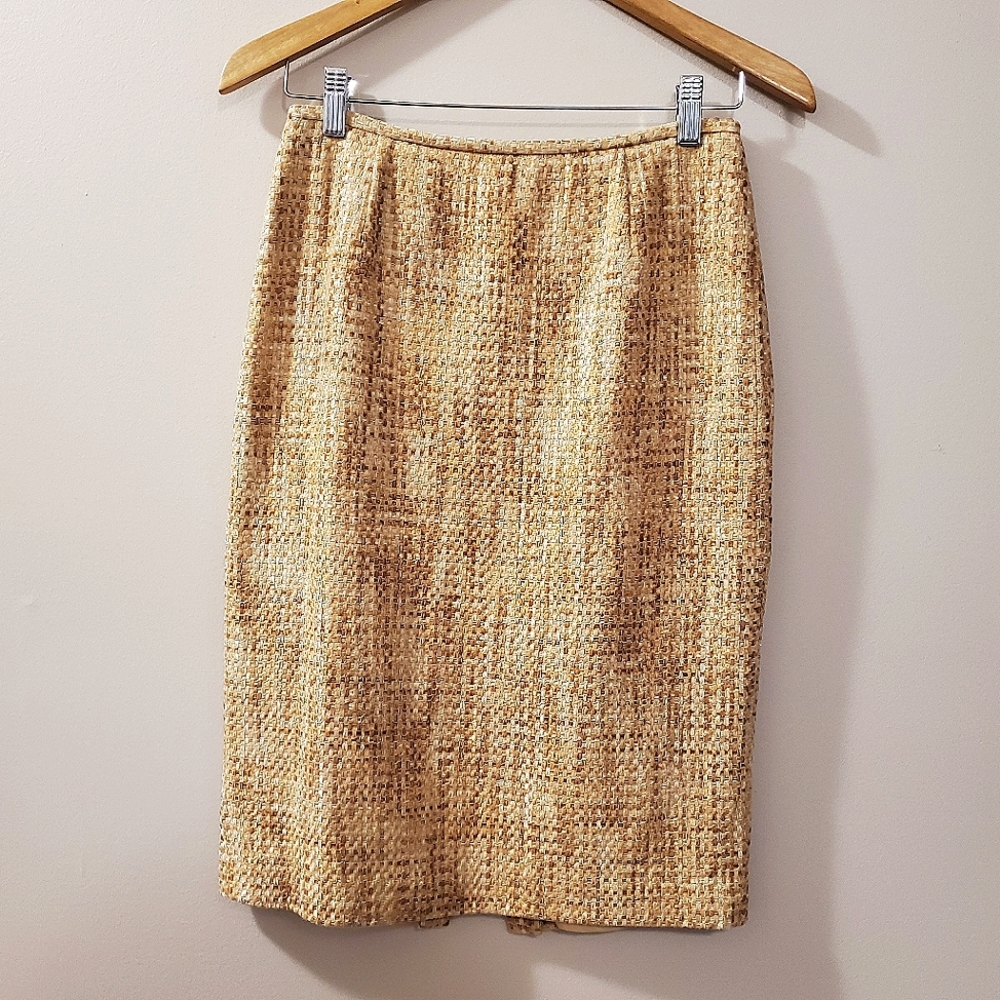 Lafayette 148 New York - Basket Weave Tweed Pencil Skirt - Size 4